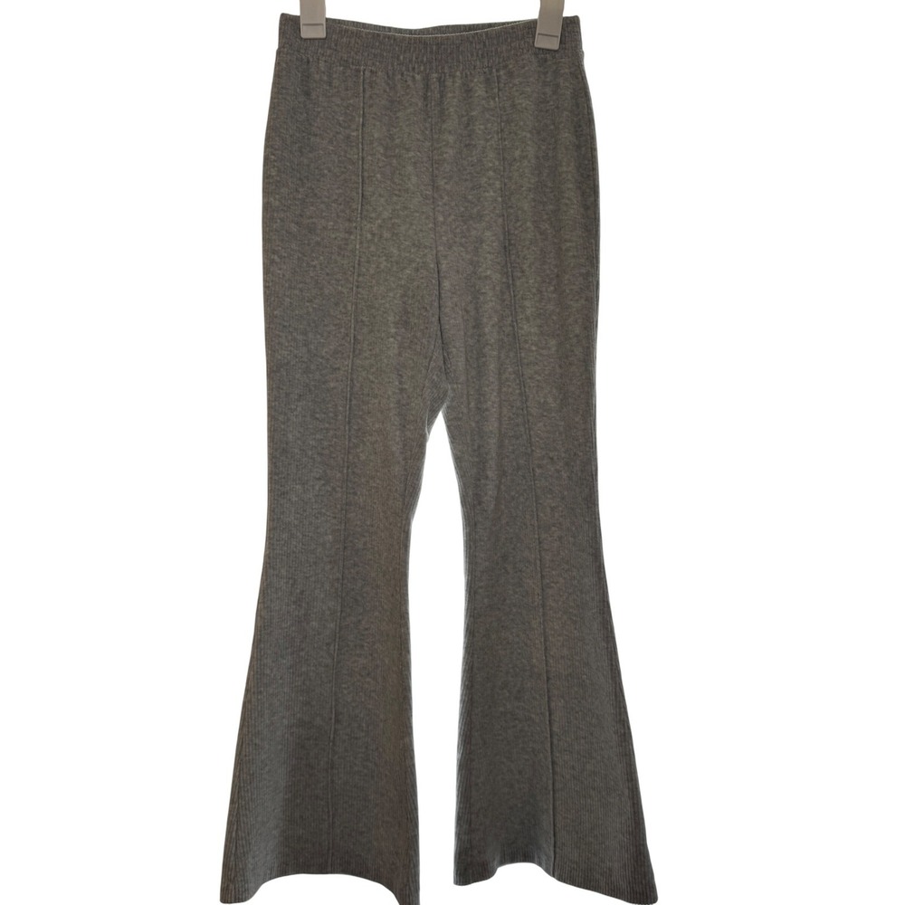 Aerie Ribbed Flare Pants Gray Lounge Athleisure Casual Womens Size S